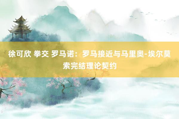 徐可欣 拳交 罗马诺：罗马接近与马里奥-埃尔莫索完结理论契约