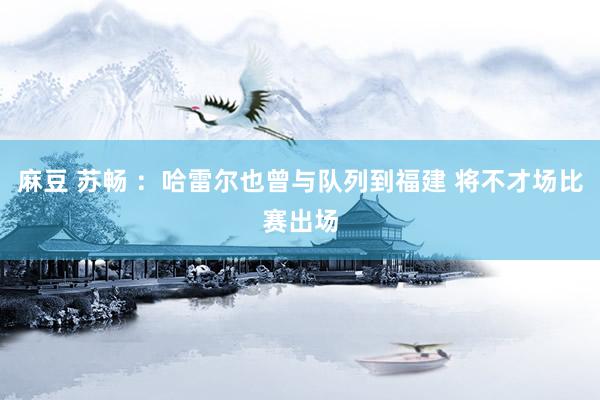 麻豆 苏畅 ：哈雷尔也曾与队列到福建 将不才场比赛出场